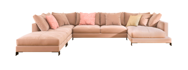 Light Rose sofa, 3D rendering