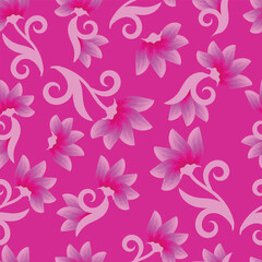 Watercolor elegant Seamless floral pattern for background, textile, fabric design etc