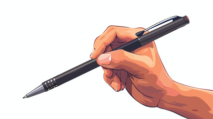 Graphic designer hand holding pen tool isolated