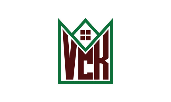 VCK initial letter real estate builders logo design vector. construction, housing, home marker, property, building, apartment, flat, compartment, business, corporate, house rent, rental, commercial