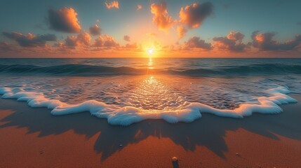 beach scene at sunrise