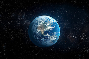 Obraz na płótnie Canvas Blue Earth in the space. Colorful art. Solar system 