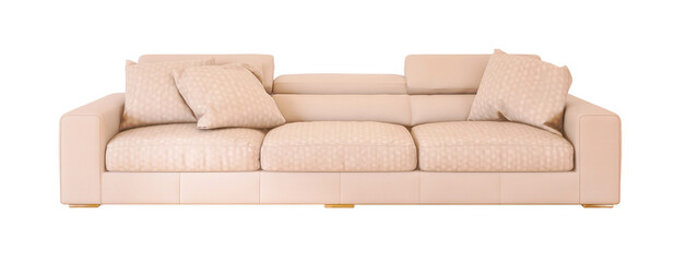 Rose pink Sofa Isolated on Transparent Background. 3D render