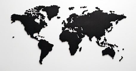 Obraz premium World Map black