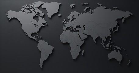 Fototapeta na wymiar World Map black
