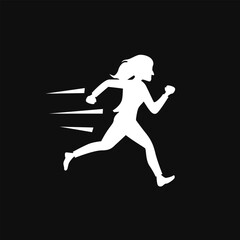 Business woman female running art illustration design vector