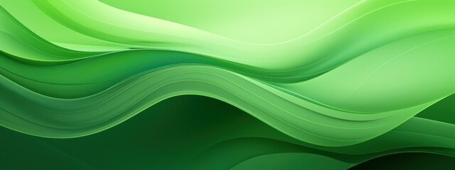 Green Abstract Background With Wavy Lines Generative AI