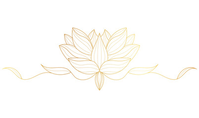 golden lotus flower for vesak day vector illustration with transparent background