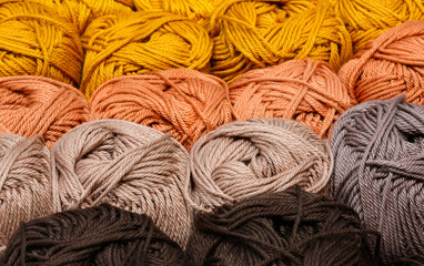 multicolored balls of yarn for DIY clothing creations on sale at the Yarn and Knitting Store