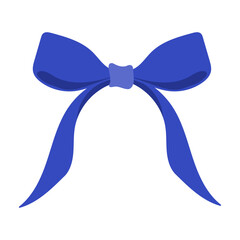 blue bow isolated on white