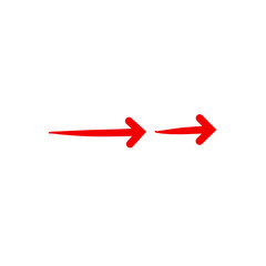 Hand drawn red arrow