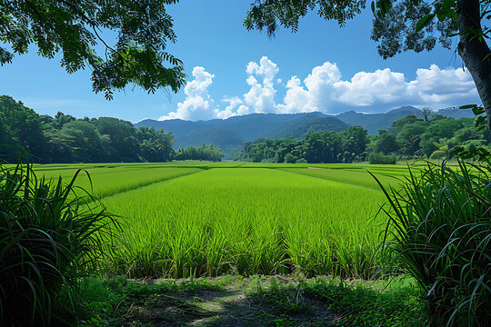 Rice fields on terraced