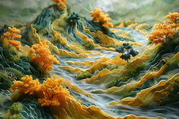 Obraz premium Rice fields on terraced