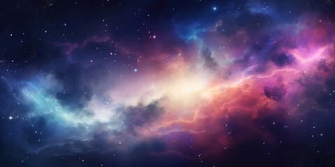 Colorful Space Filled With Stars and Clouds Generative AI