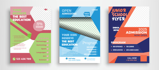 Education Book Cover Design Template in A4. Can be adapt to Brochure, Annual Report, Magazine, Poster, Business Presentation, Portfolio, Flyer, Banner, Website. - obrazy, fototapety, plakaty