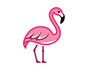 flamingo logo with pink color, animal art logo design illustration flamingo logo, vector template