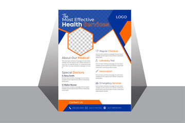 creative simple abstract health services for flyer design template