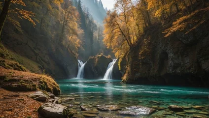 Türaufkleber waterfall in the mountains © Abdullah