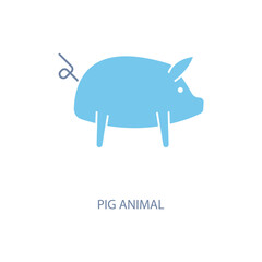 pig animal concept line icon. Simple element illustration. pig animal concept outline symbol design.