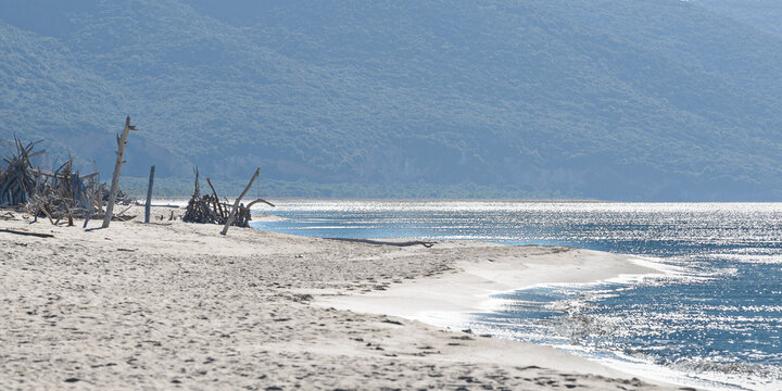 views of the beach inside the Parco dell'Uccellina, Grosseto, Tuscany, Italy