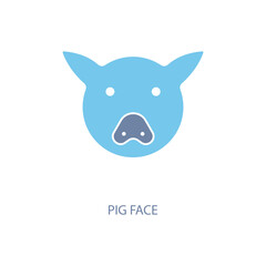 pig face concept line icon. Simple element illustration. pig face concept outline symbol design.