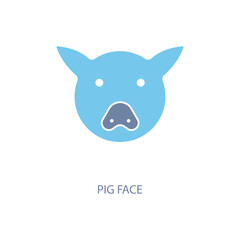 pig face concept line icon. Simple element illustration. pig face concept outline symbol design.
