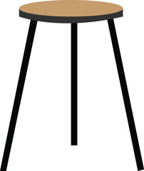 Modern round side table on white background. table for indoor and outdoor. eps10.vector