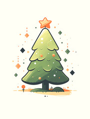 Christmas Tree Vector: The Holiday Spirit Is Upon Us This X-Mas! Merry Celebrations! Santa Claus