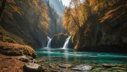 waterfall in the mountains