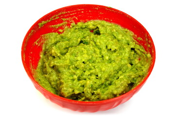 Traditional latinamerican mexican sauce guacamole isolated. Healthy food.