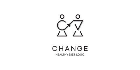 Weight loss logo symbol icon design, healthy diet brand logo design, fitness logo, gym logo symbol - obrazy, fototapety, plakaty