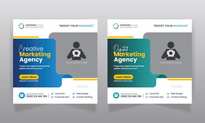 Digital marketing agency business promotion social media post template