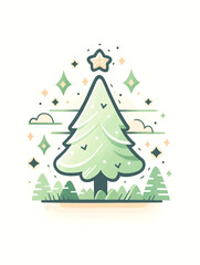 Christmas Tree Vector: The Holiday Spirit Is Upon Us This X-Mas! Merry Celebrations! Santa Claus