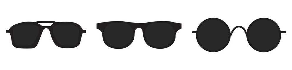 Fototapeta premium Sunglasses Icon Set | Sunglasses Vector Illustration Logo | Dark Glasses Icons Isolated Collection