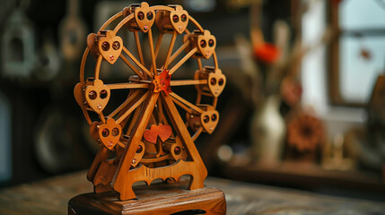 A heartfelt gift for him or her, a personalized wooden Ferris wheel filled with memories, a beautiful reminder of the love shared on Valentine's Day and every day.