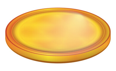 Gold Coin Icon. Rotating Golden Money Sign. Business Success. Colorful vector illustration isolated on white background.