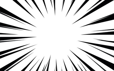 Obraz premium Comic book action lines background. Manga speed frames, superhero action. Black and white vector retro illustration