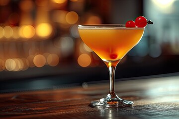 Cocktails on the bar counter. cocktail at the restaurant bar