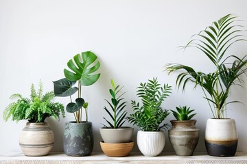 Fototapeta premium Indoor plant collection Exotic greenery Minimalist home decor Sustainable living Botanical arrangement