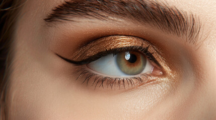 close up of a female eye with eyelashes