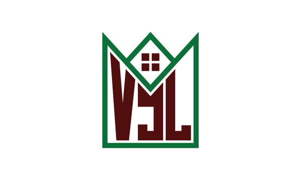 VJL initial letter real estate builders logo design vector. construction, housing, home marker, property, building, apartment, flat, compartment, business, corporate, house rent, rental, commercial