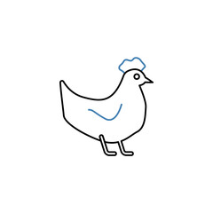 chicken animal concept line icon. Simple element illustration. chicken animal concept outline symbol design.