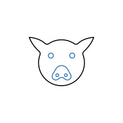 pig face concept line icon. Simple element illustration. pig face concept outline symbol design.