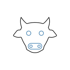 cow face concept line icon. Simple element illustration. cow face concept outline symbol design.