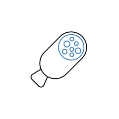 salami concept line icon. Simple element illustration. salami concept outline symbol design.