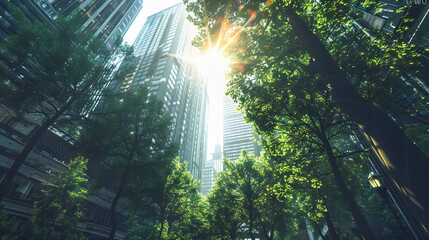 Tokyo Heights: Modern Skyscrapers in Vibrant Cityscape, Natures Touch