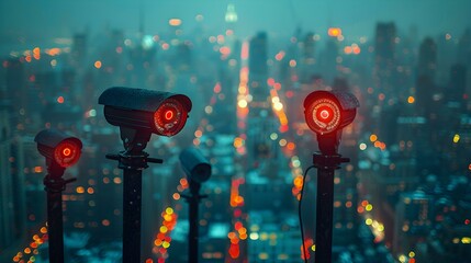 Enhancing Security Monitoring with an Urban Surveillance System Utilizing CCTV Cameras and Face Recognition Technology. Concept Security Monitoring, Urban Surveillance, CCTV Cameras
