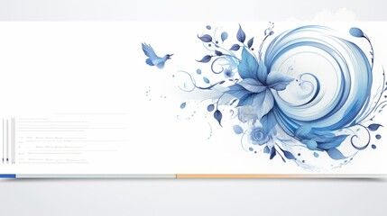 abstract blue background with floral elements and place for your text.