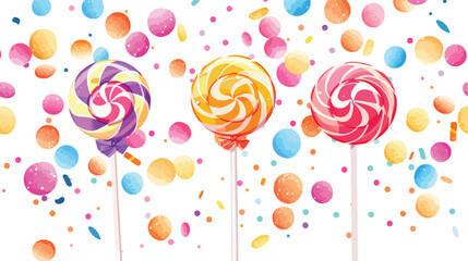 Sweet lollipop confetti isolated icon vector illustration - obrazy, fototapety, plakaty
