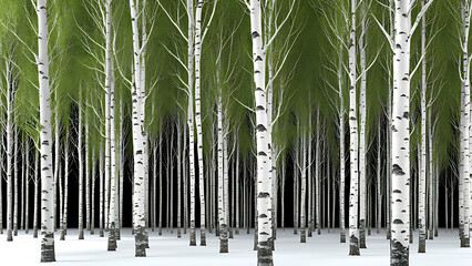 background of many birches